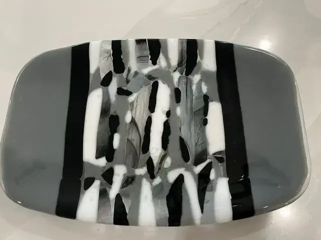 Inky Elegance - Fused Glass