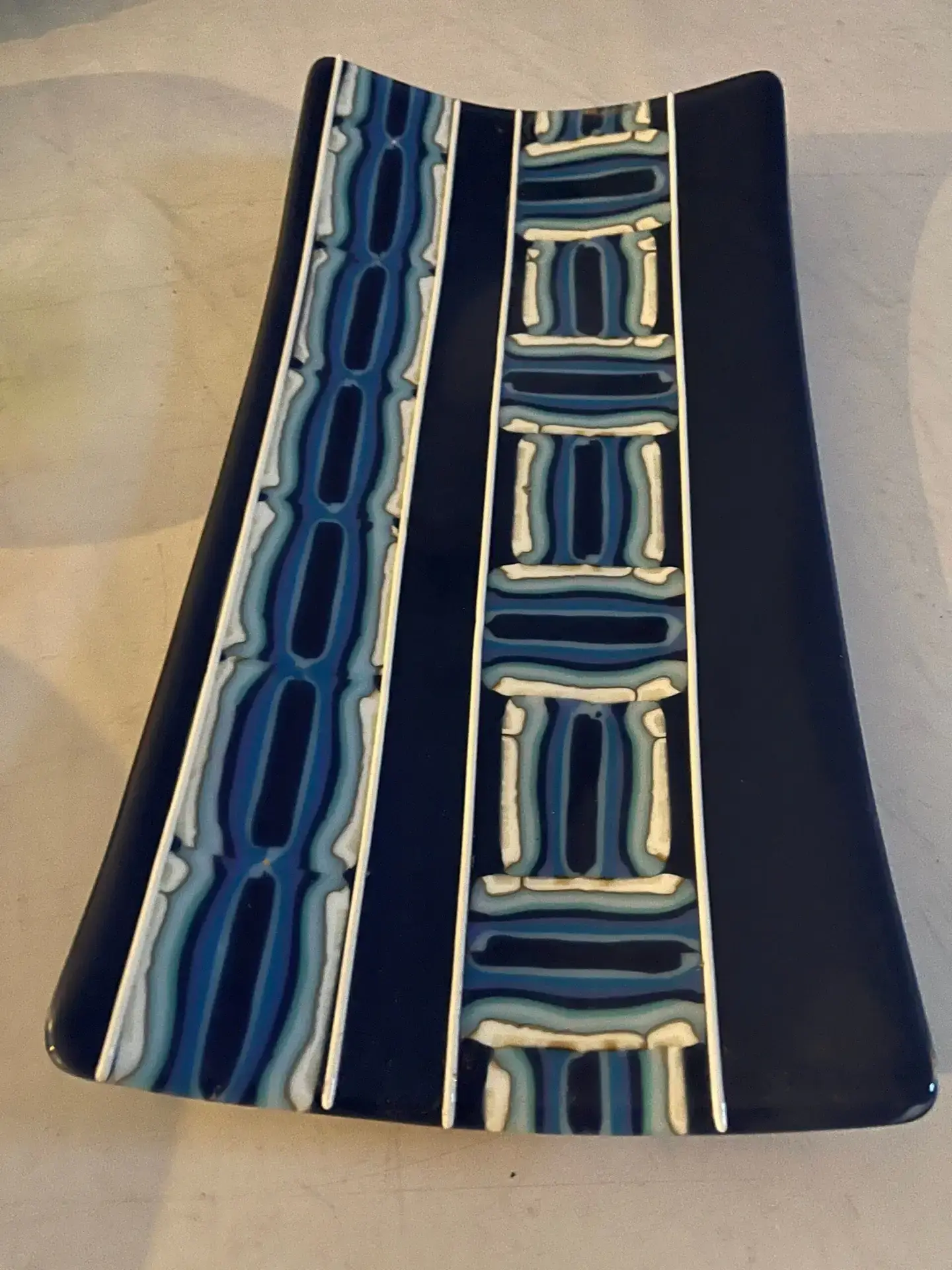 Sapphire Serenade Fused Glass Tray - Fused Glass