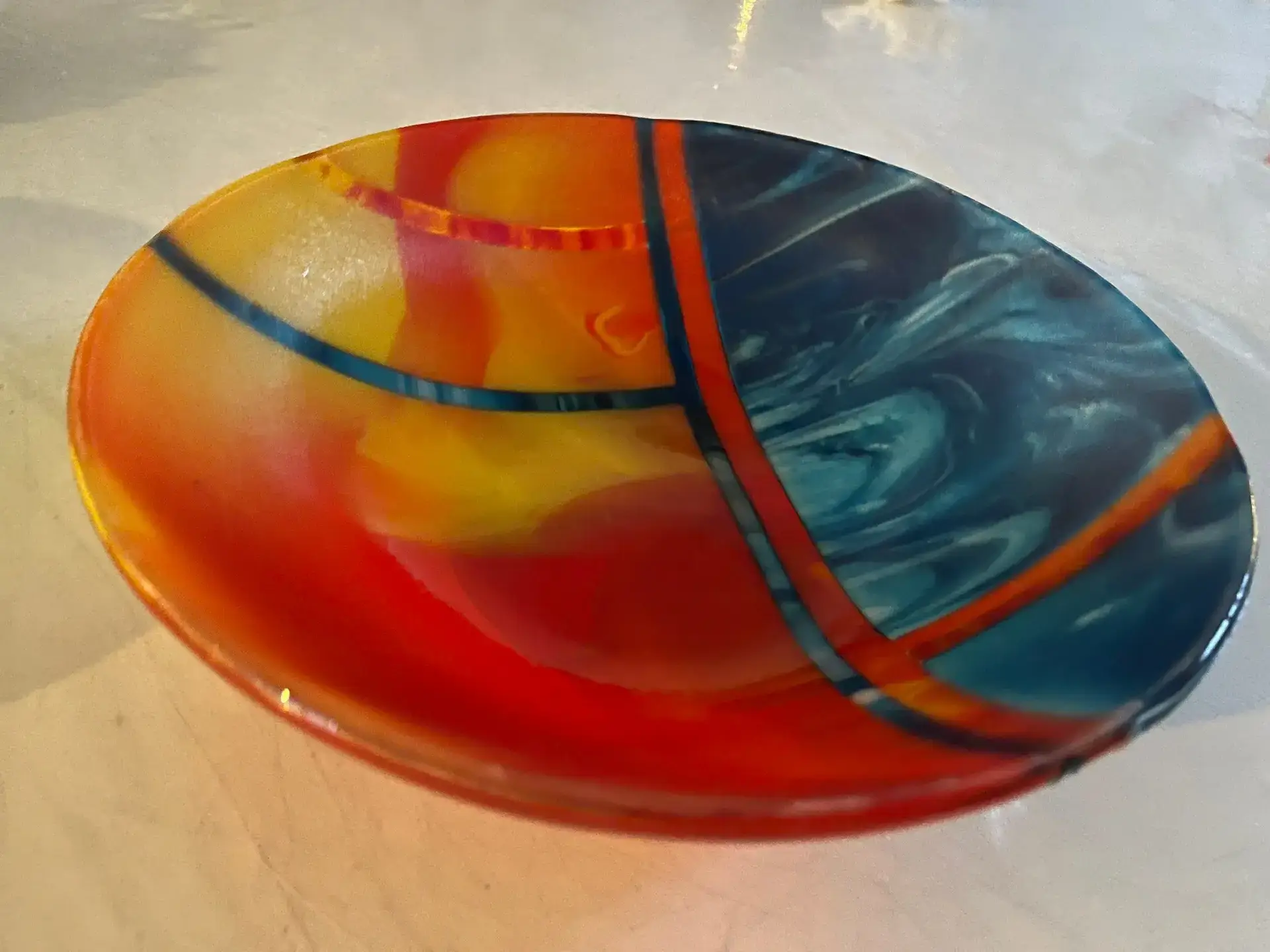 Sunrise Sunset Glass Bowl - Fused Glass