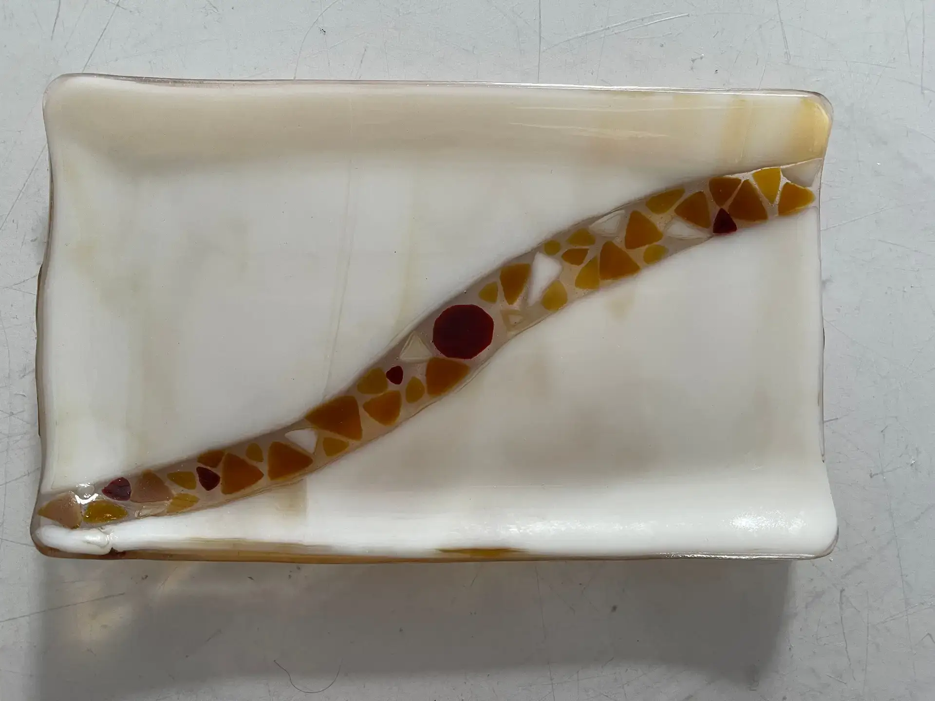 Amber Current Fused Glass Dish - Fused Glass