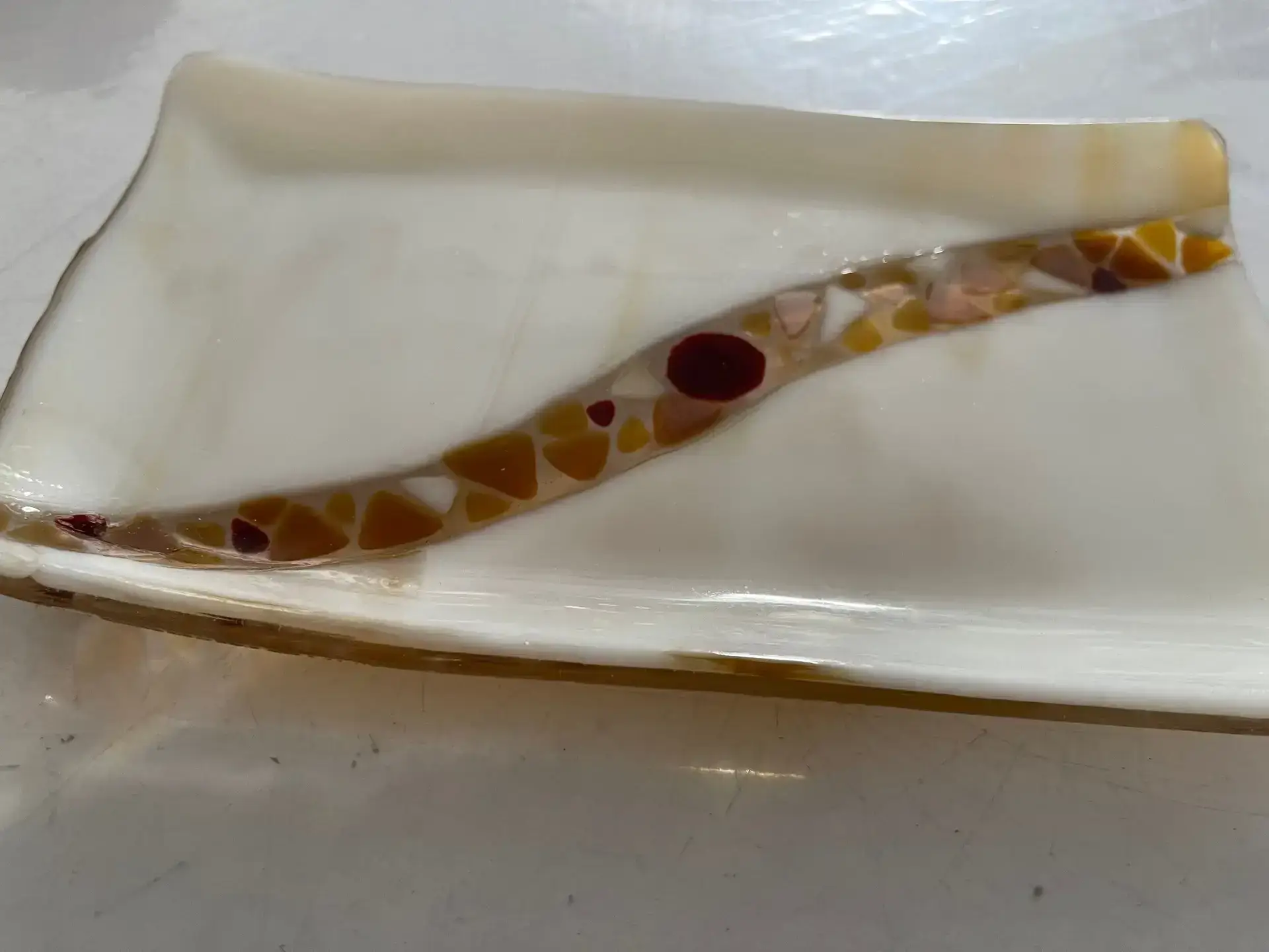 Amber Current Fused Glass Dish - Image 2