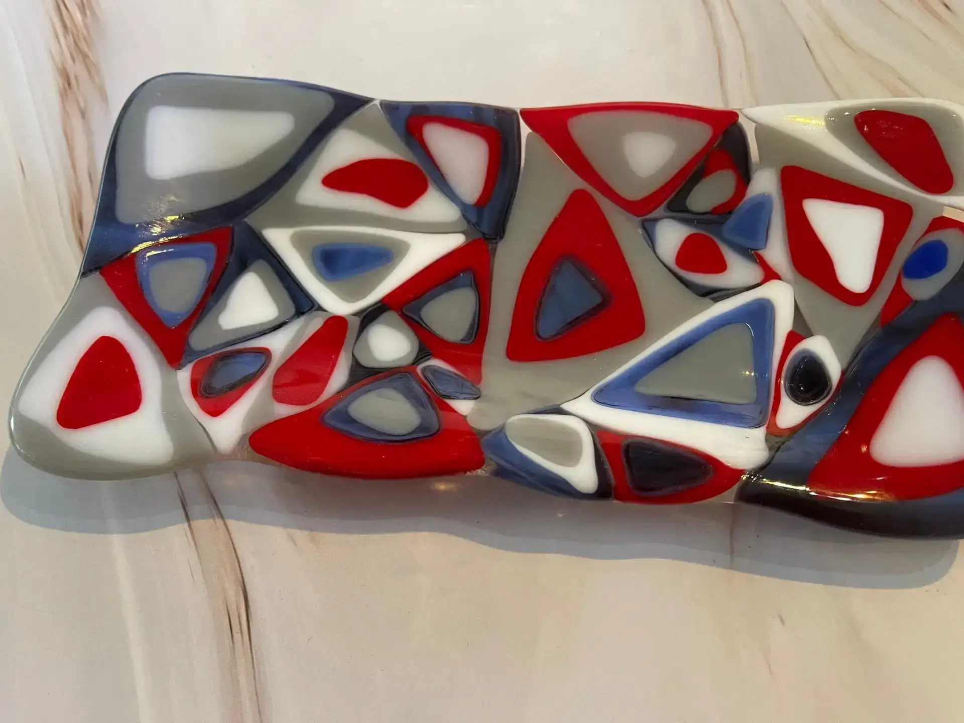 Triangle Design Tray - Stained Glass