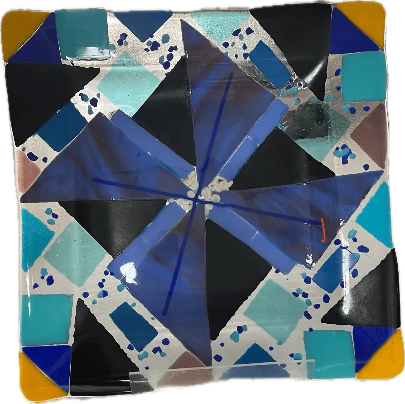 Blue Tray - Fused Glass