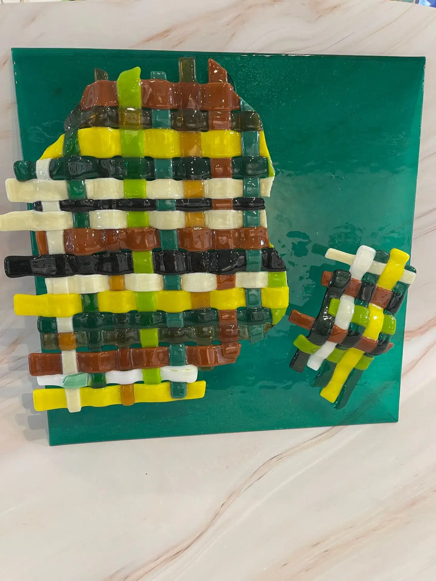 Fused Glass Weaving Art Piece - Fused Glass