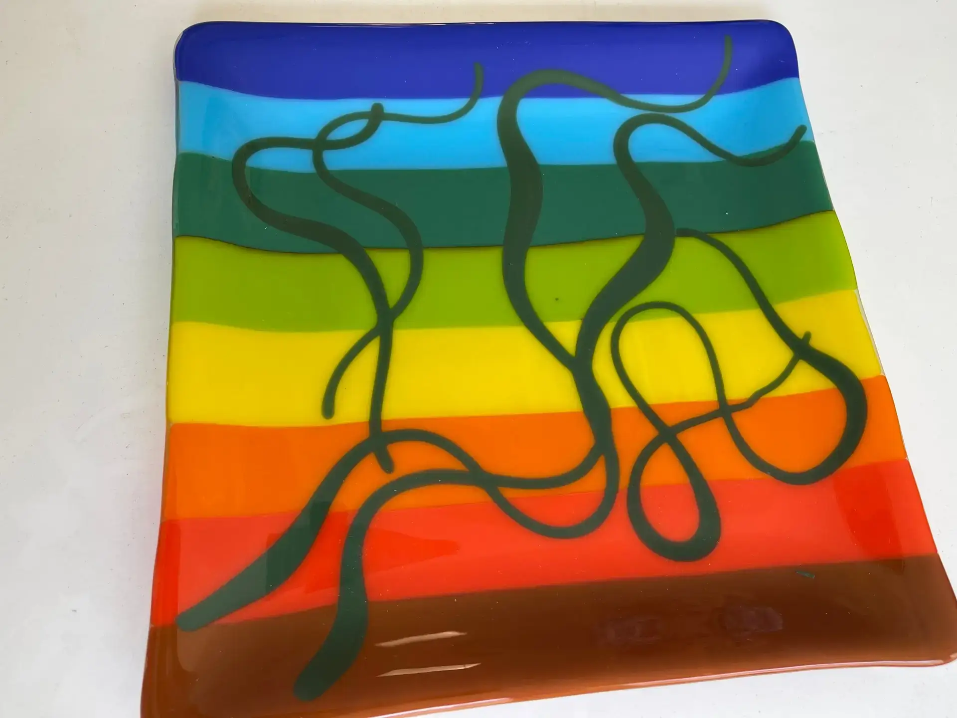 Rainbow Tray - Fused Glass
