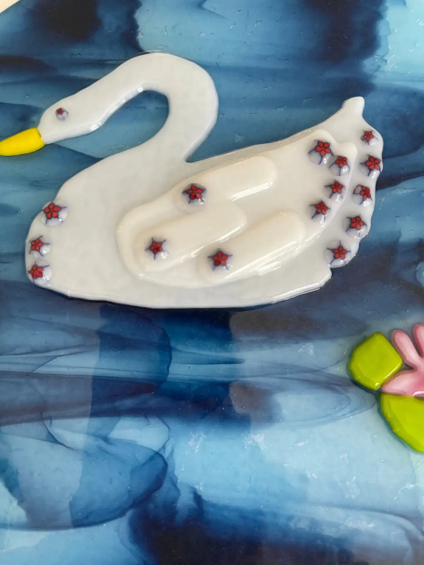 Swan in the Water Glass Art Piece - Image 2