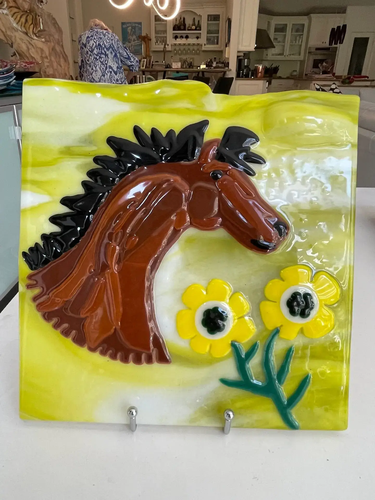 Horse Sculpture Fused Glass Art - Fused Glass