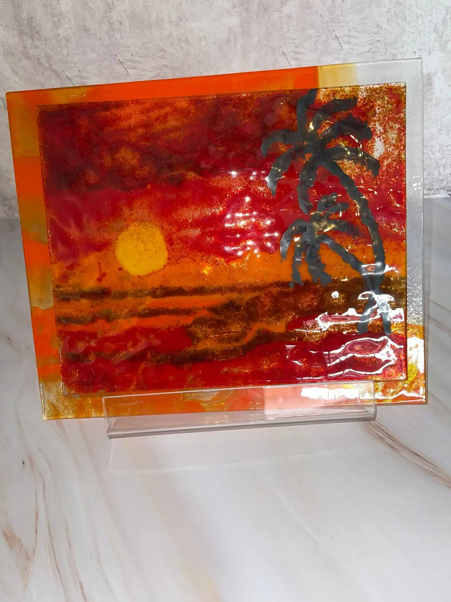 Tequila Sunrise – Fused Glass Sunscape - Fused Glass