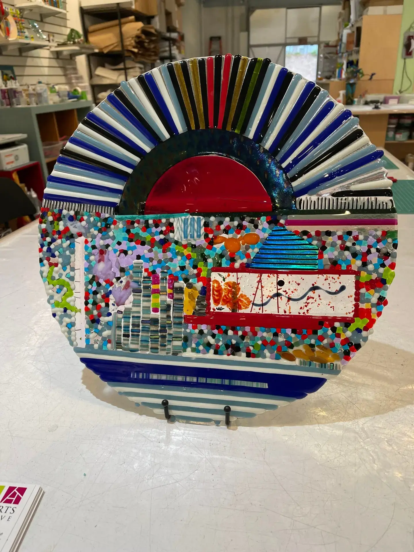 Sun Over the City - Fused Glass