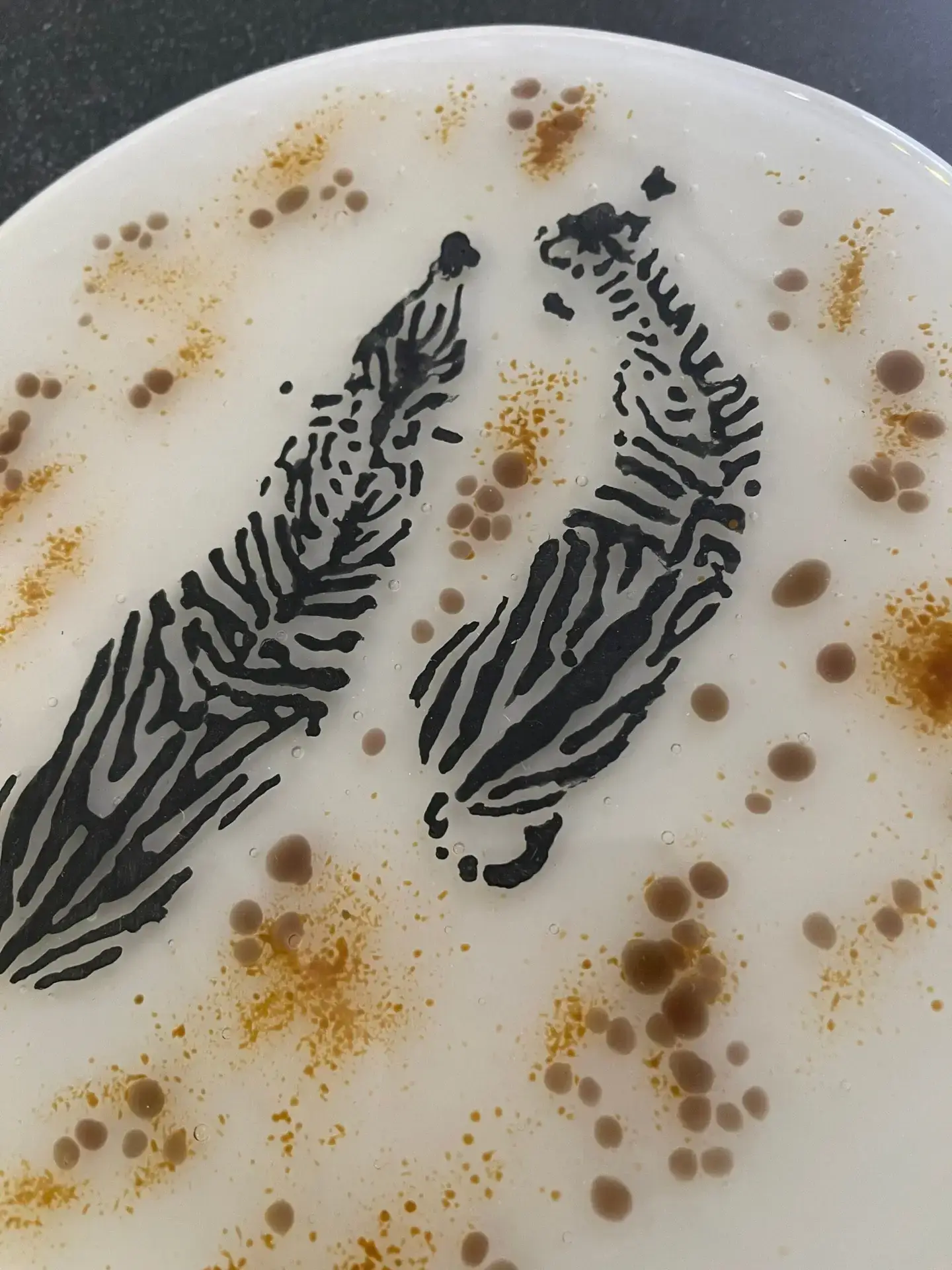 Additional view of Savannah Silhouette zebra fused glass art by Barbara BJ Fitzgerald