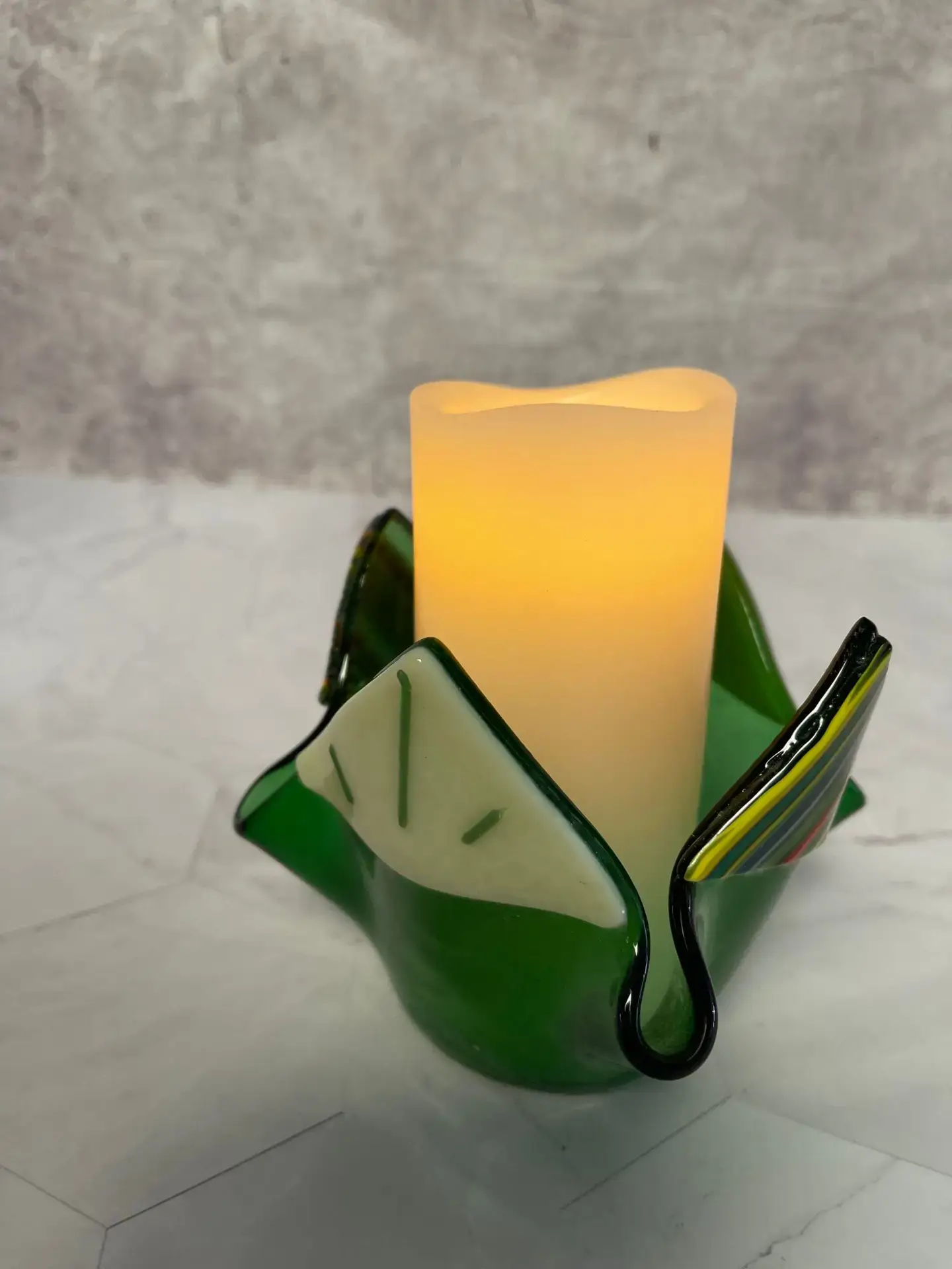 Spring Lantern Bloom - Fused Glass