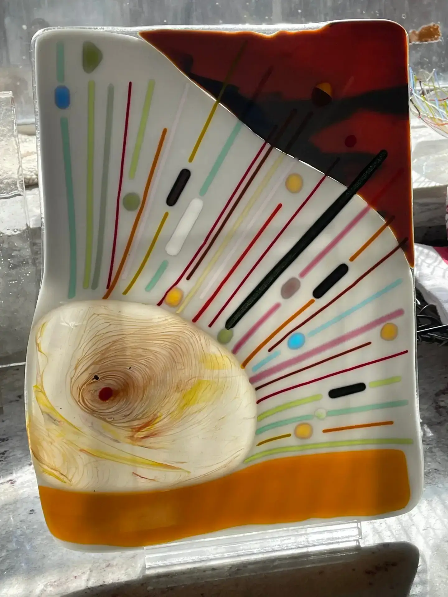 Sunburst Awakening - Fused Glass