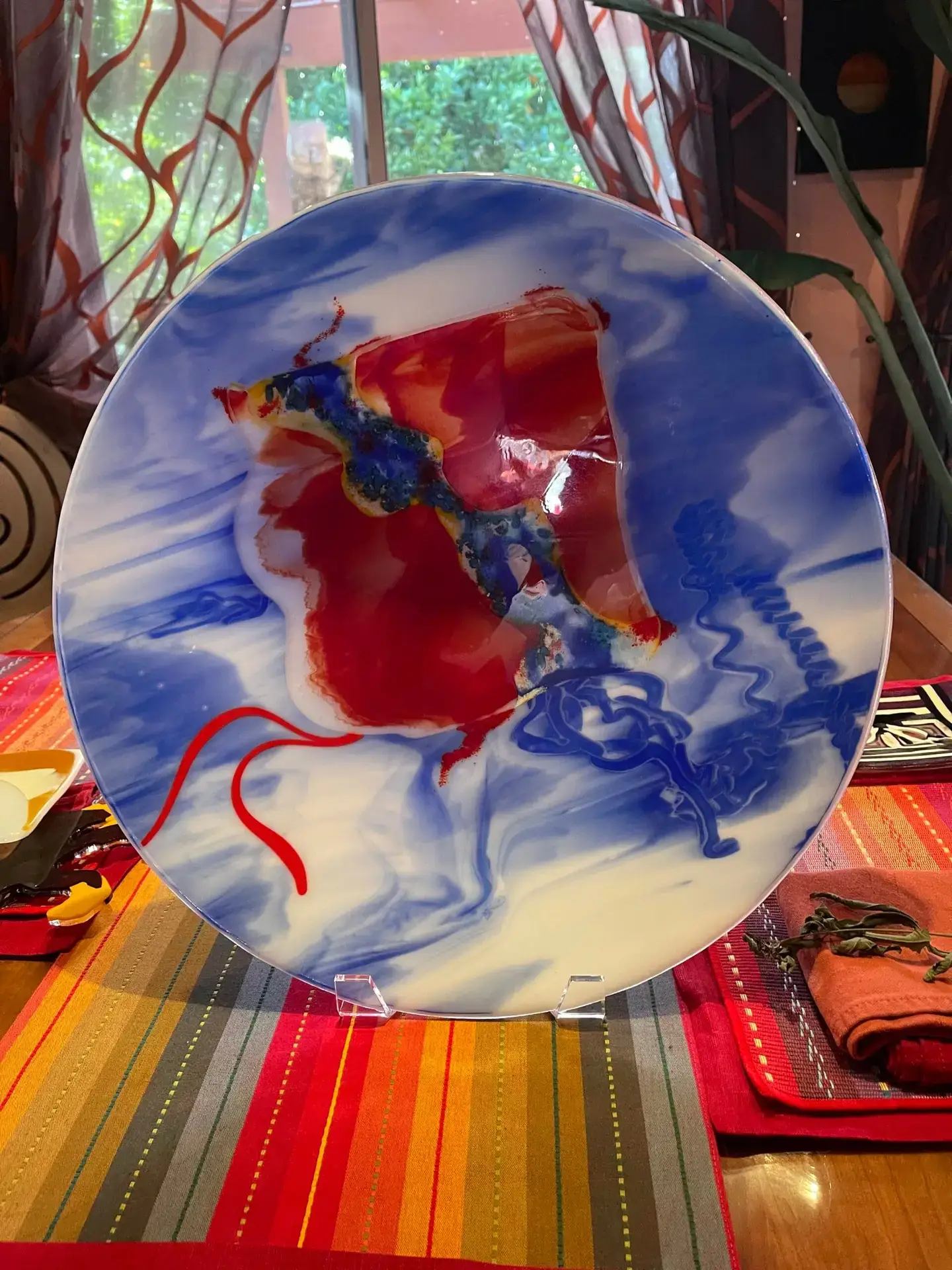 Red Drift - Fused Glass