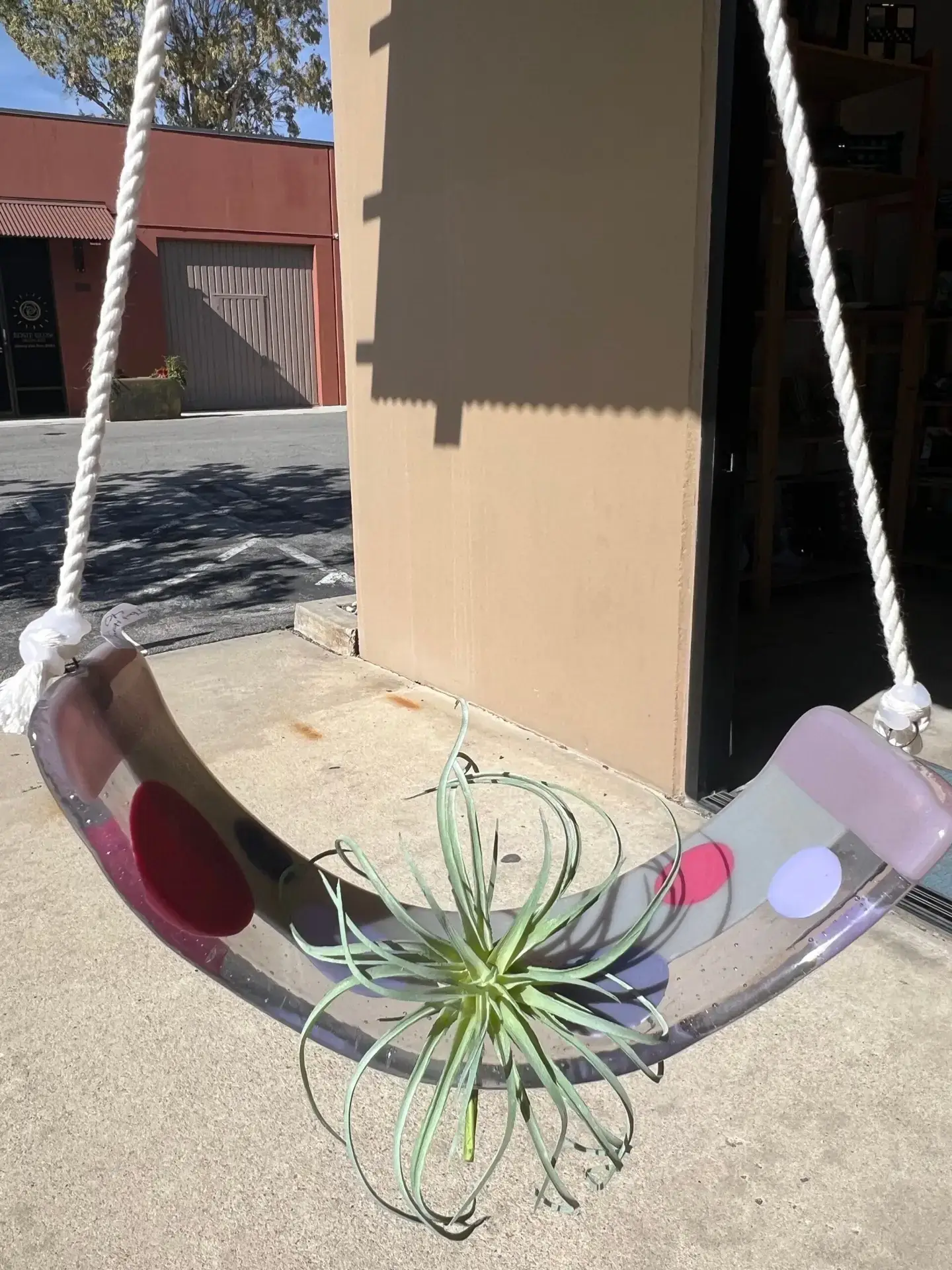 Air Plant Hanger – Pink & Purple - Fused Glass