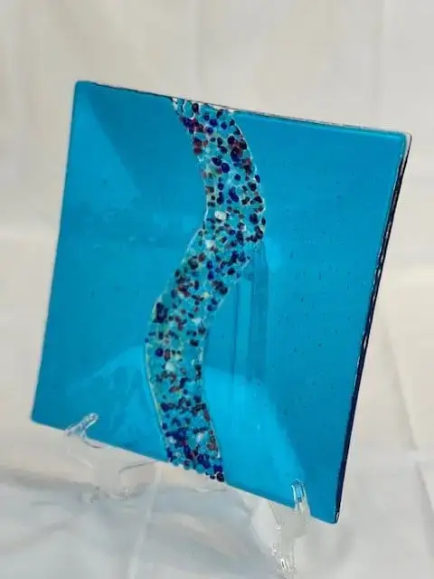 River Drift Glass Plate - Fused Glass