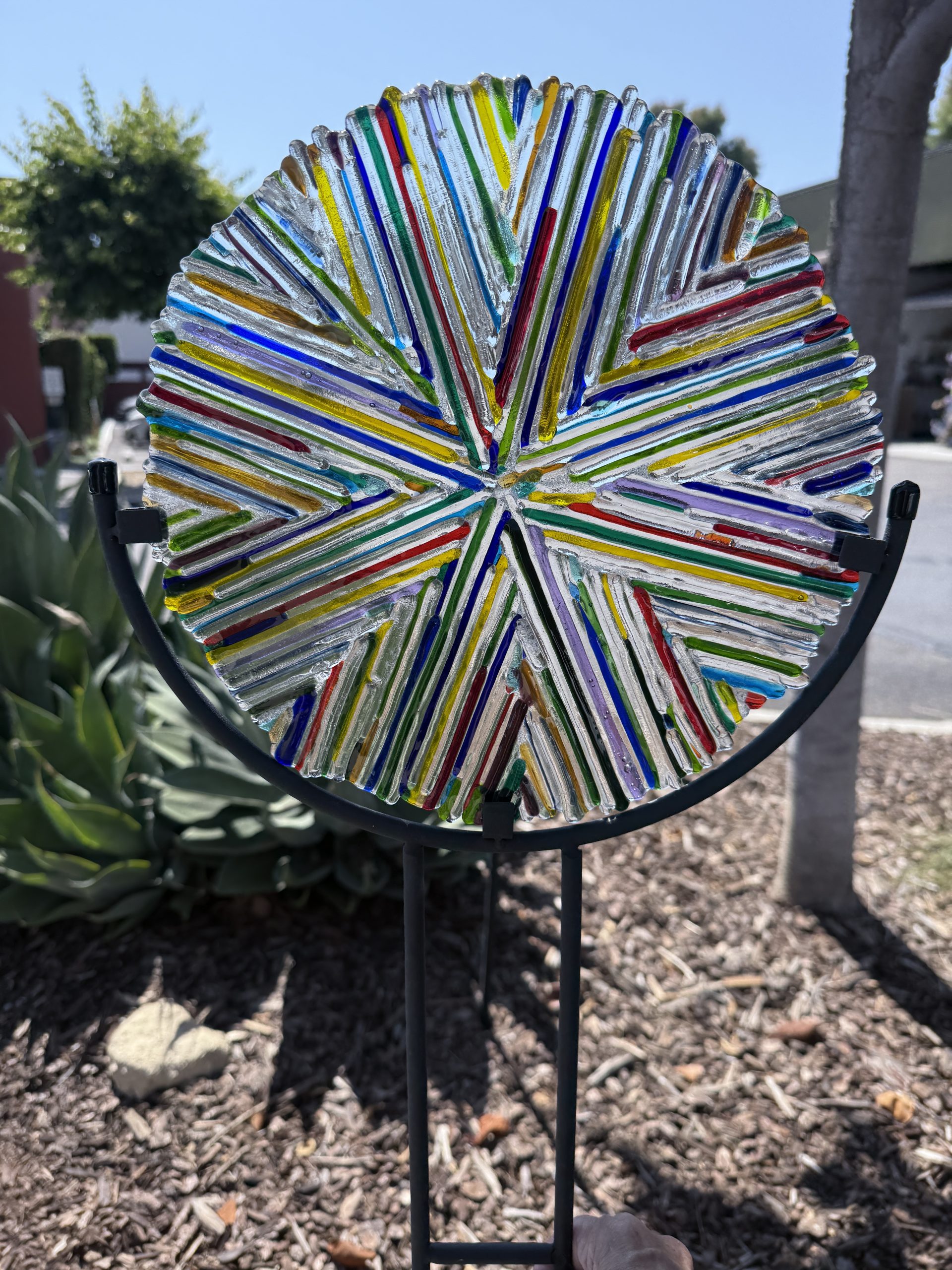 Kaleidoscope Bloom in Fused Glass Garden Art - Fused Glass