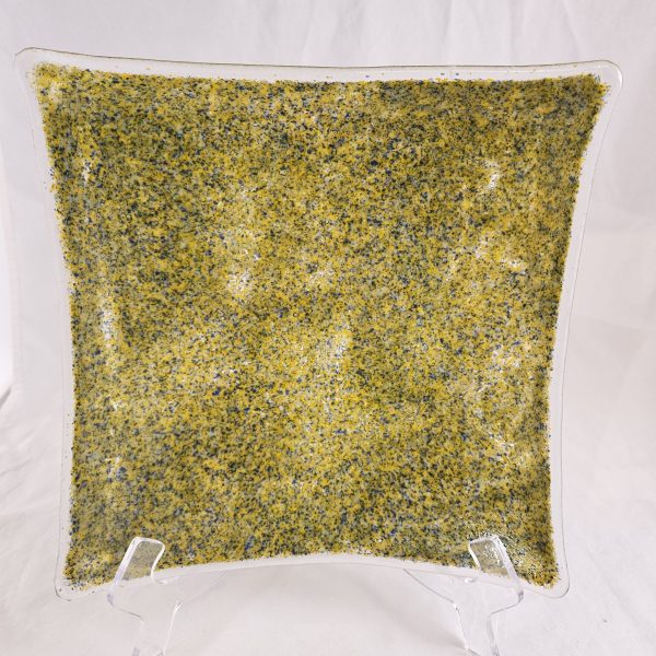 Golden Speckle Plate - Fused Glass
