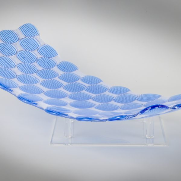 Blue Wave Curl - Fused Glass