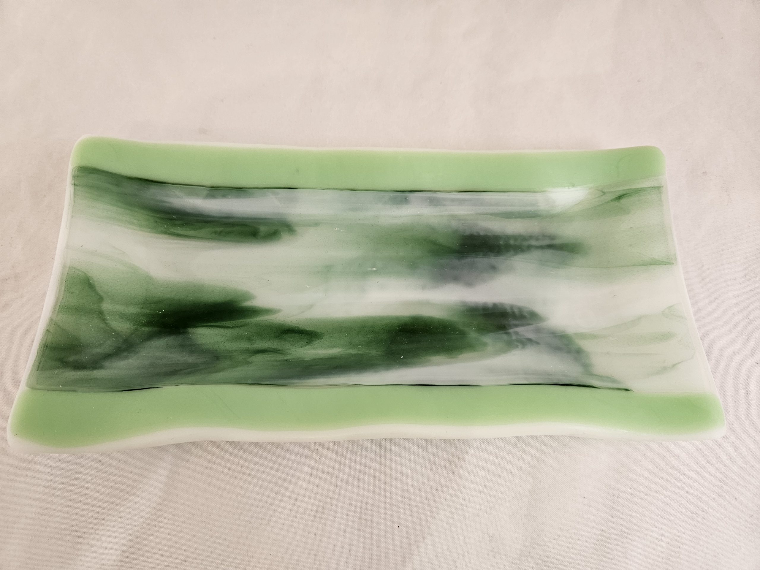 Soft Green Driftway - Fused Glass