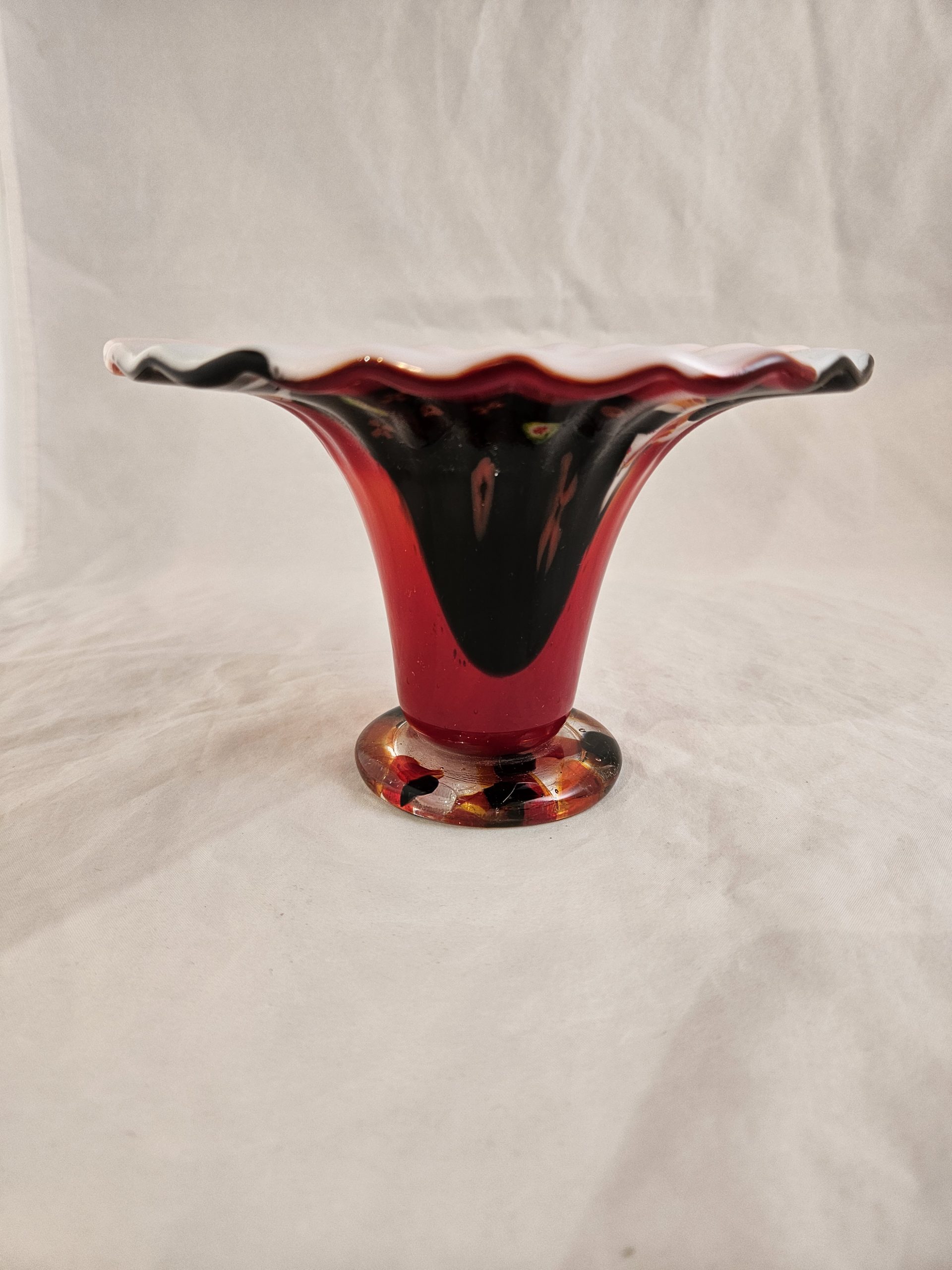 Firelight Bloom Vase - Fused Glass