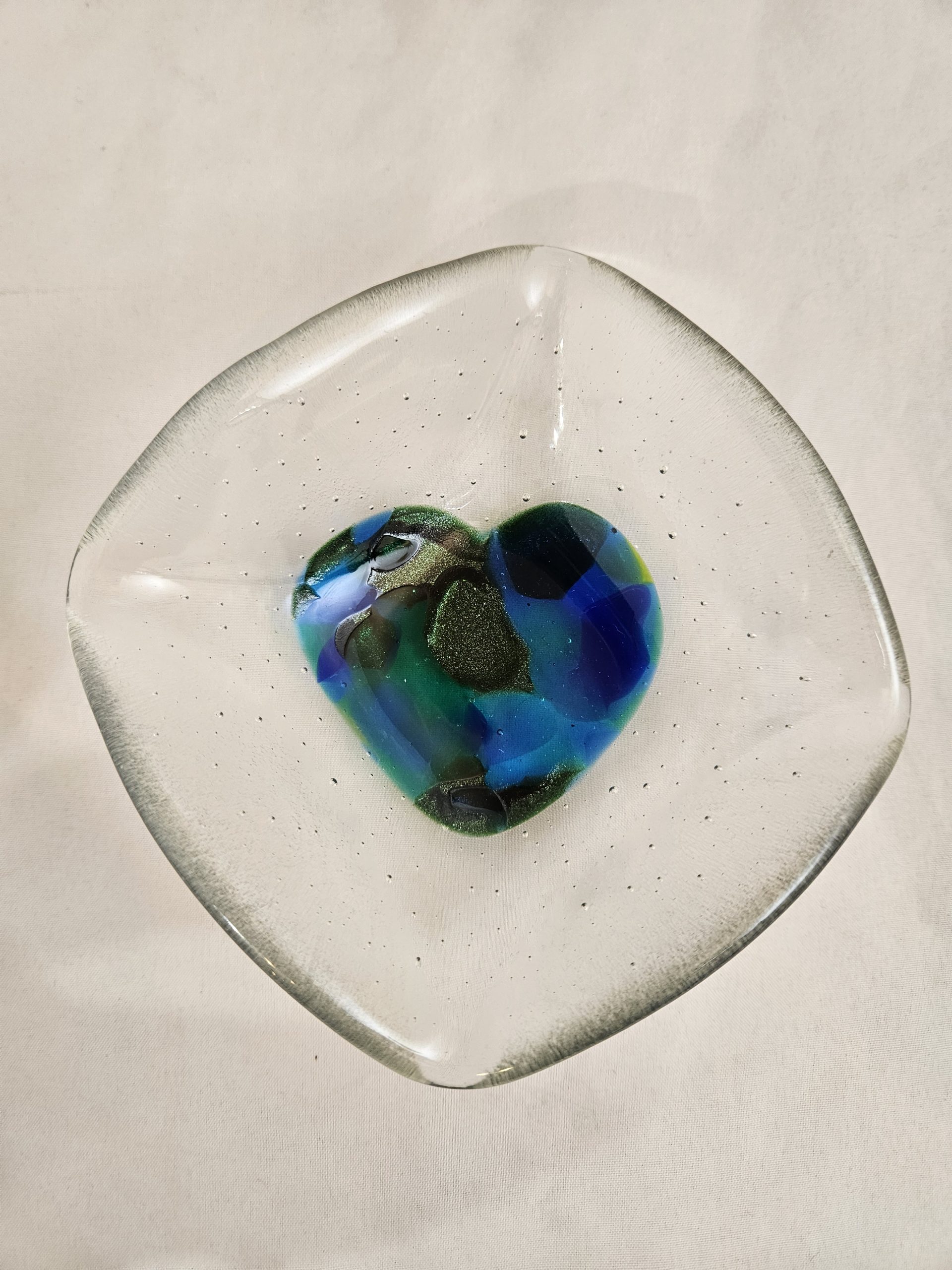 Earth Heart - Fused Glass