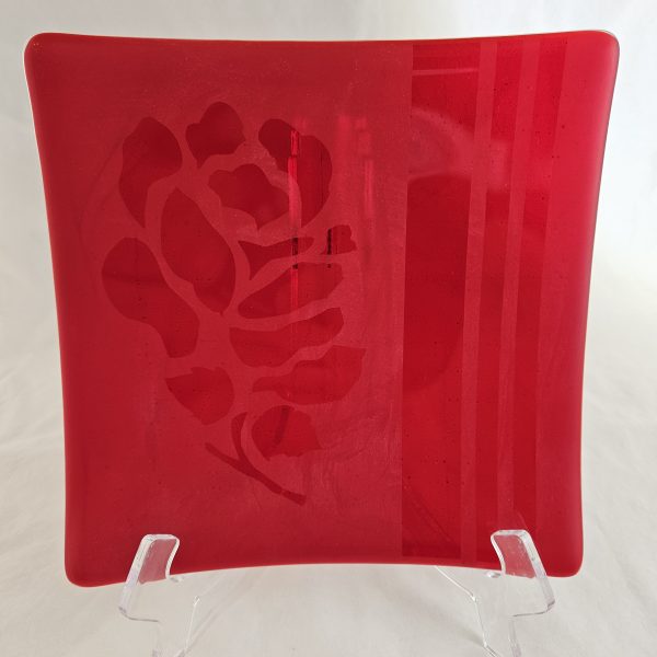 Rose Silhouette - Fused Glass