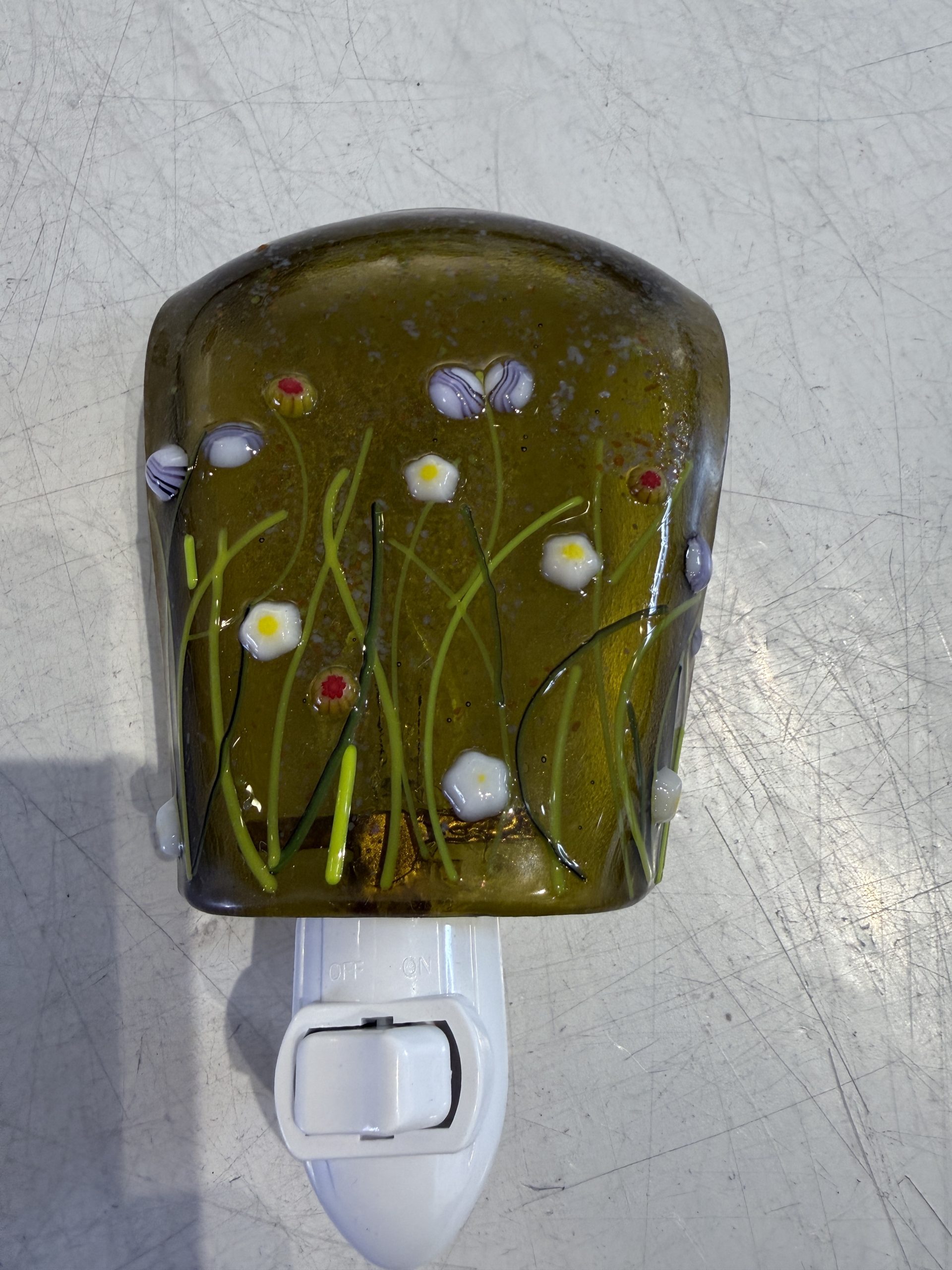Wildflower Field Night Light - Fused Glass