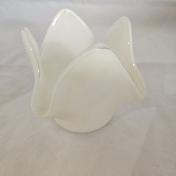 Ivory Petal Glow - Fused Glass