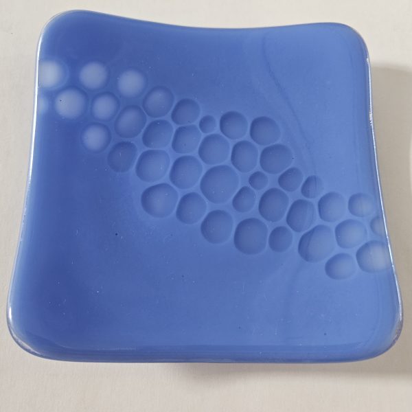 Blue Pebble Path Glass Plate - Fused Glass