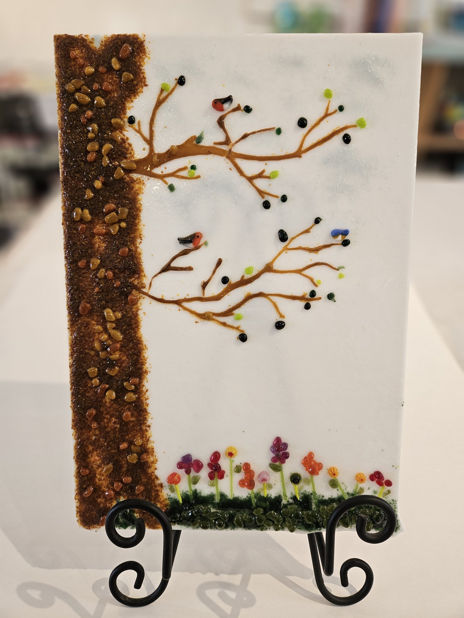 Quiet Perch - Fused Glass