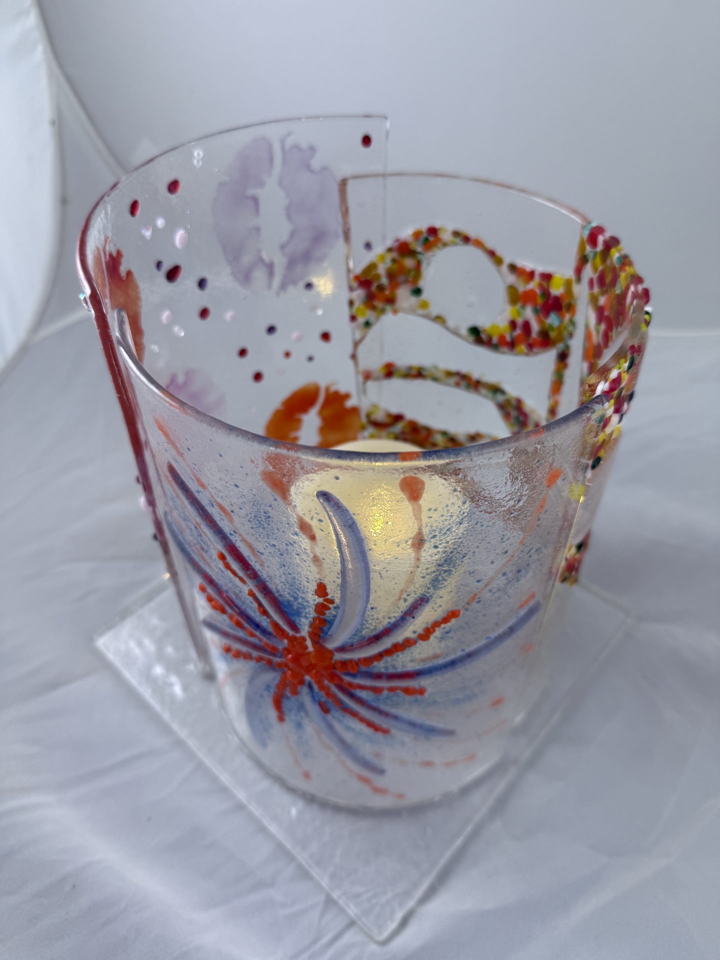 Fused Glass Lantern - Sprinkle of Joy - Image 4