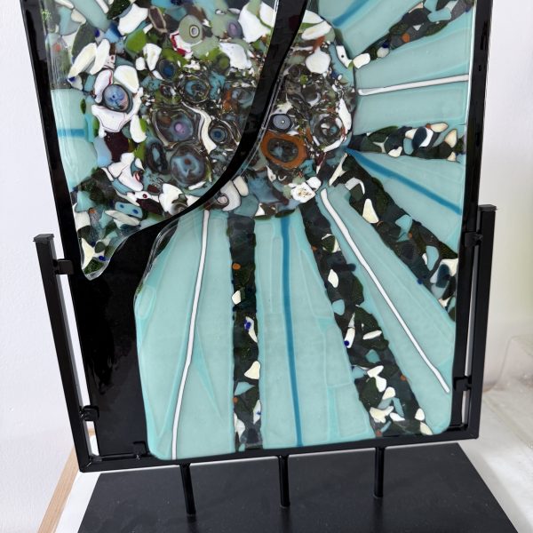 Aqua Convergence - Fused Glass