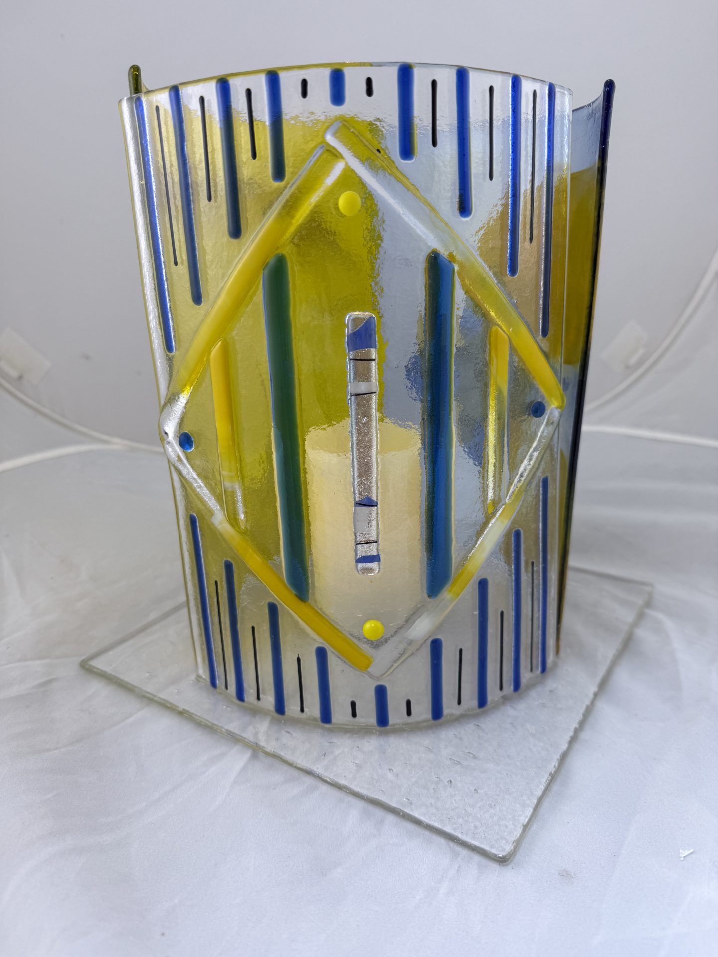 Alternate view of Rhythm and Radiance handmade glass lantern