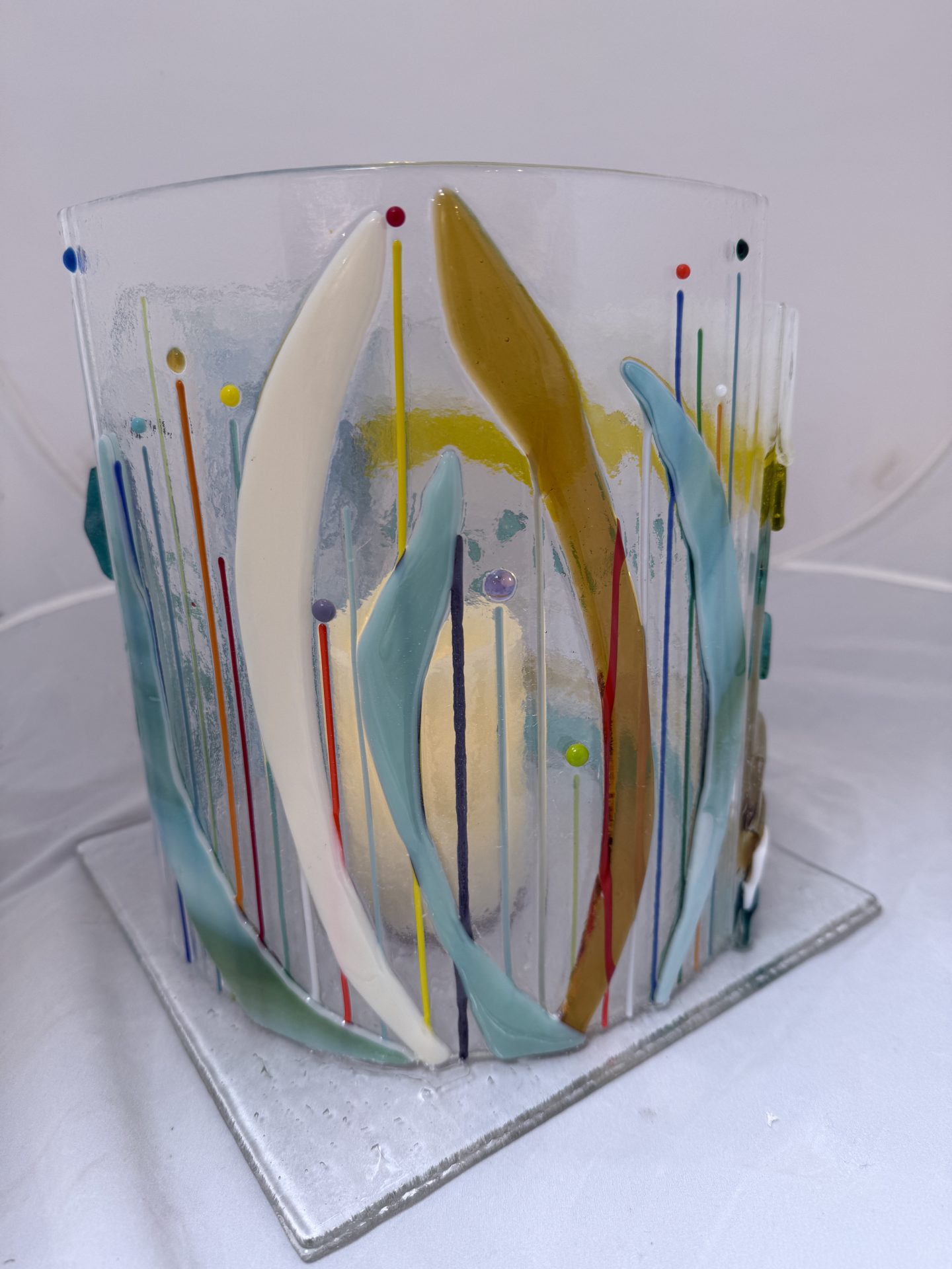 Fused Glass Lantern – Quiet Reflections - Fused Glass