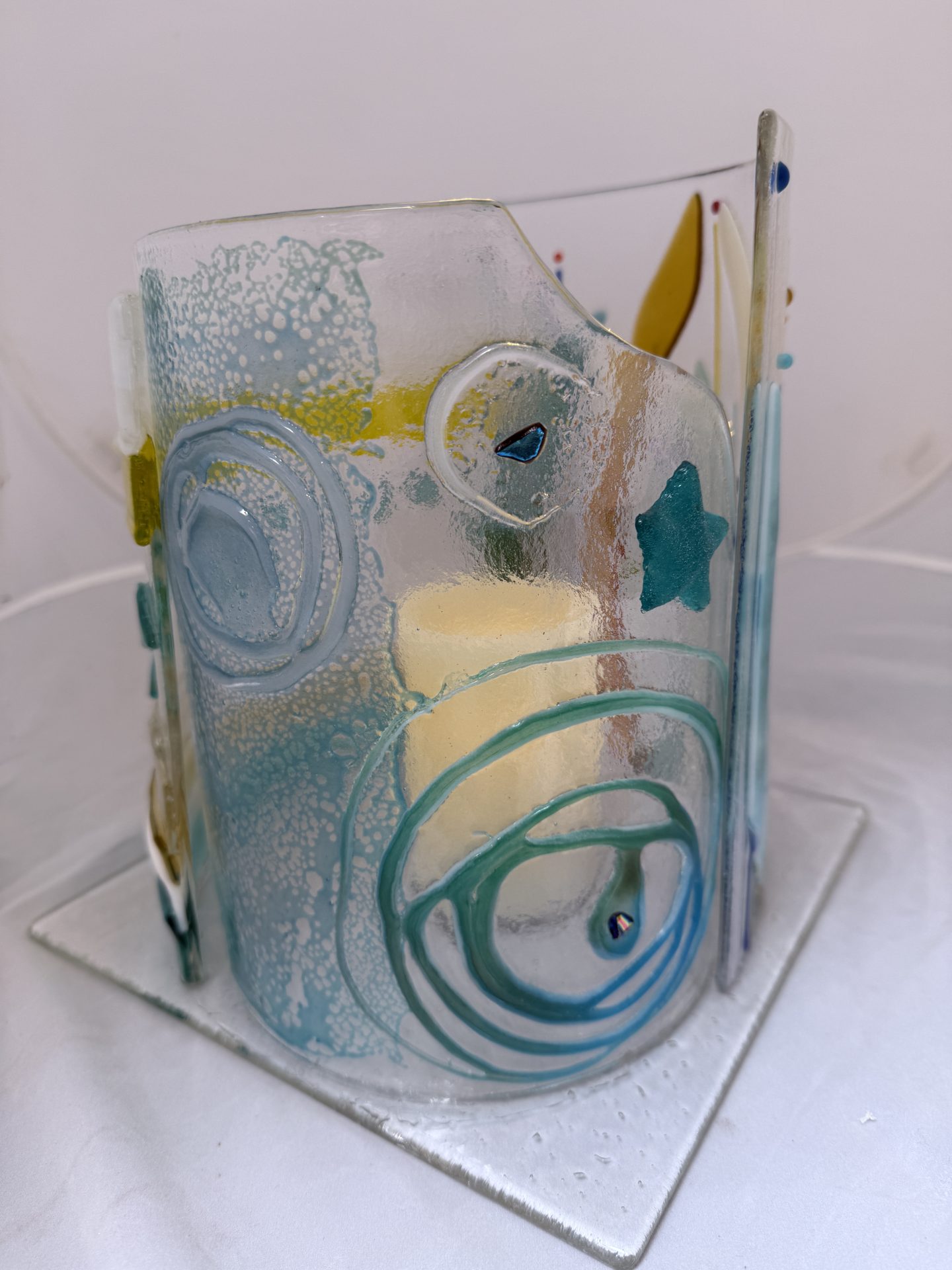 Fused Glass Lantern - Quiet Reflections - Image 4