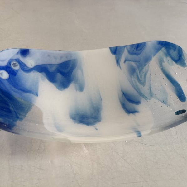 Blue Drift Serving Bowl - Fused Glass