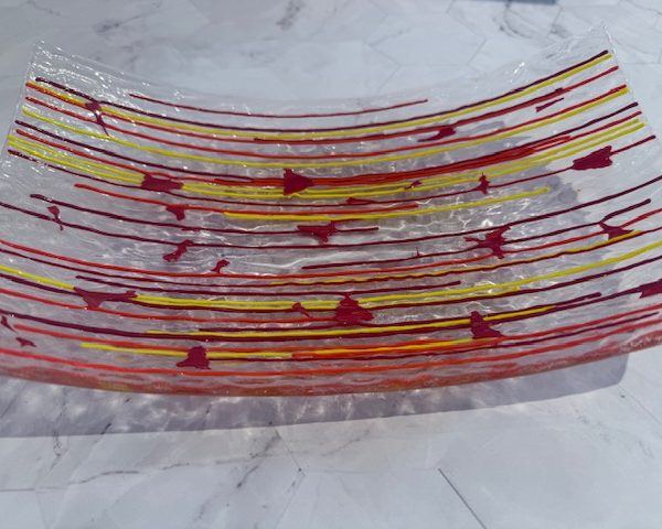 Fireline Rhythm Fused Glass Tray - Fused Glass
