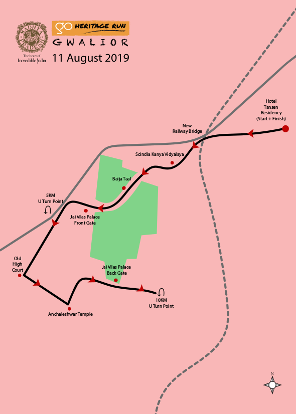 go heritage run gwalior run route map