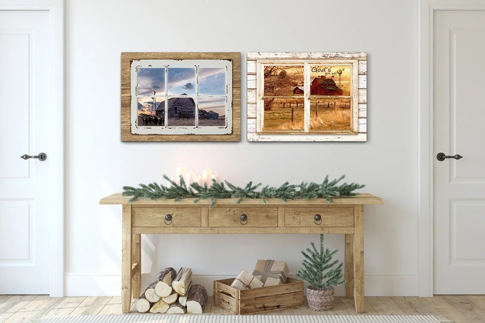Blog, Wall Decor Rustic Windows With Old Barn Canvas