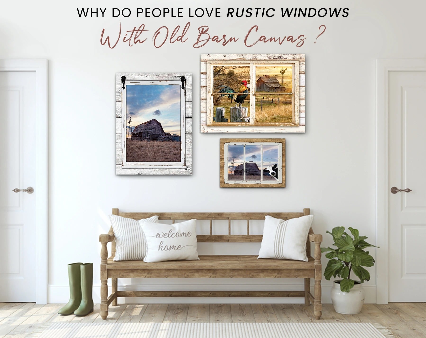 Blog, Wall Decor Rustic Windows With Old Barn Canvas