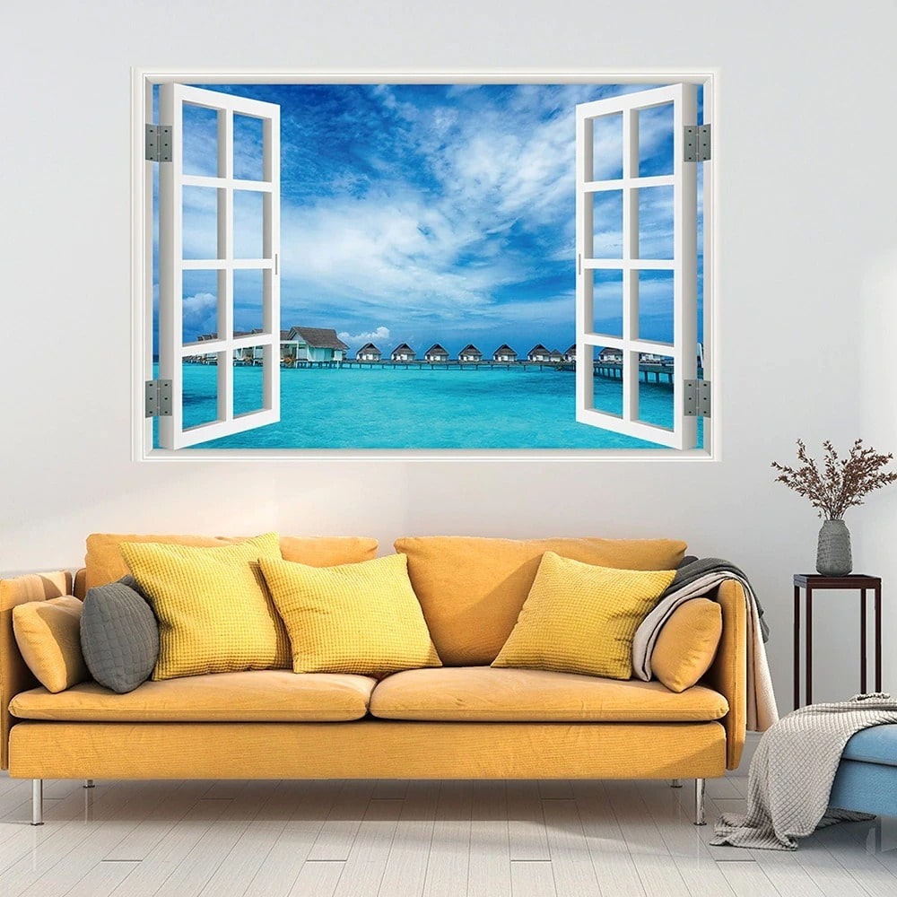 Brighten Your Room With Faux Window Scene Wall Art 3 Faux Window Scene Wall Art