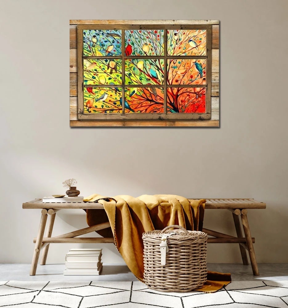 Brighten Your Room With Faux Window Scene Wall Art 12 Faux Window Scene Wall Art