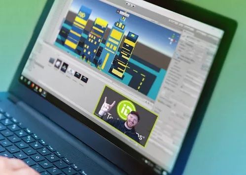 platformer game screenshot on laptop