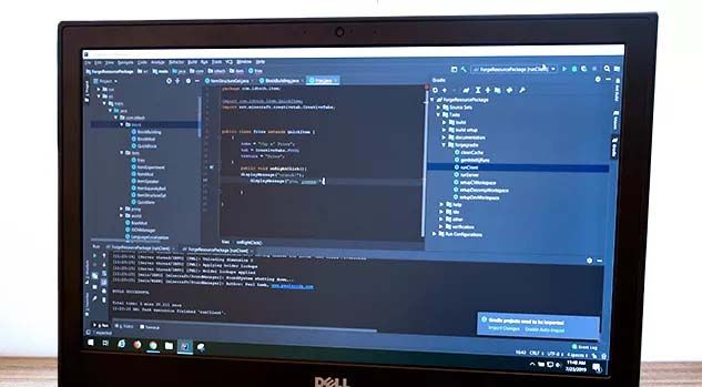 laptop screen with java code