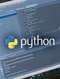 python logo on python code