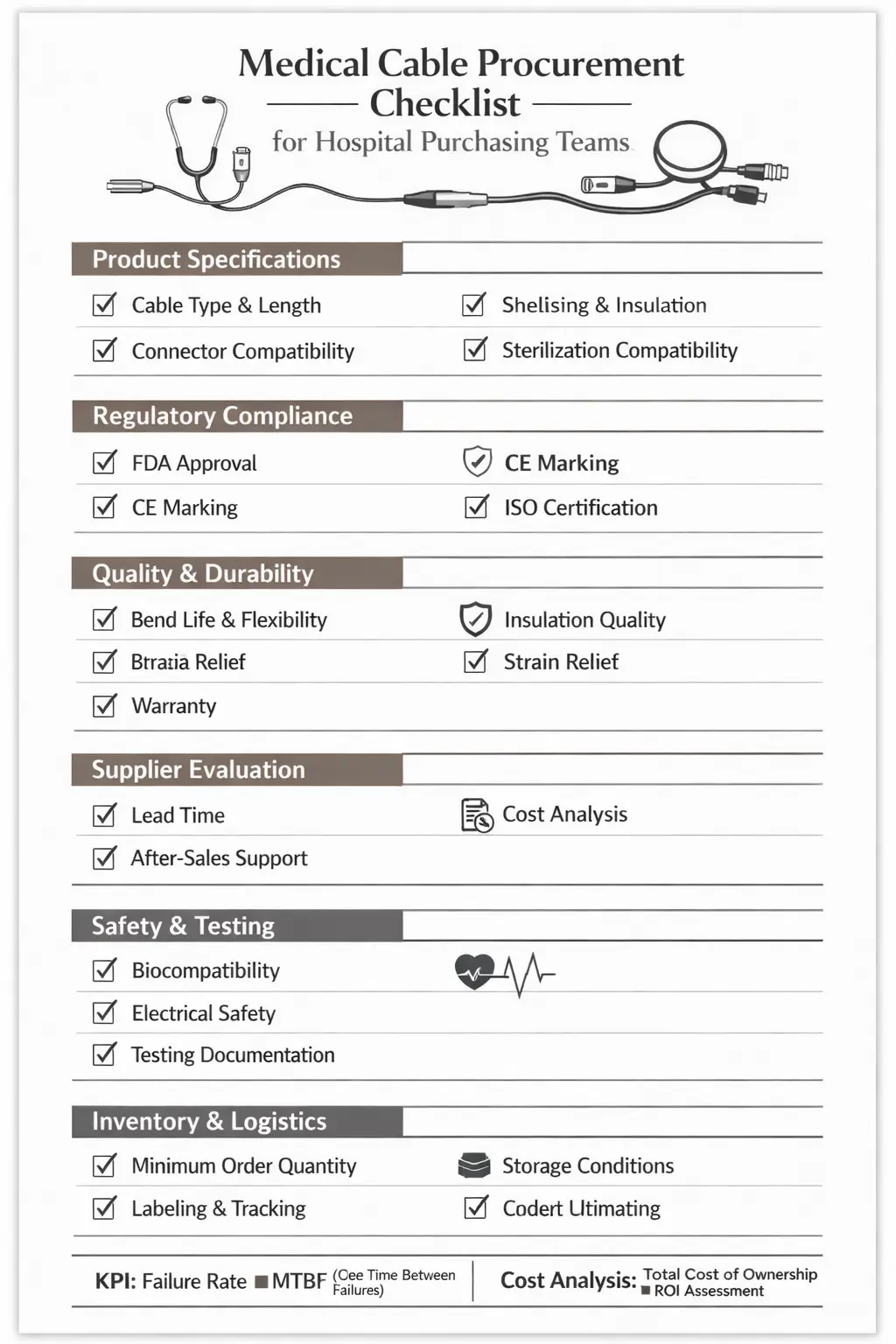 How to Build a Medical Cable Procurement Checklist for Hospital Purchasing Teams