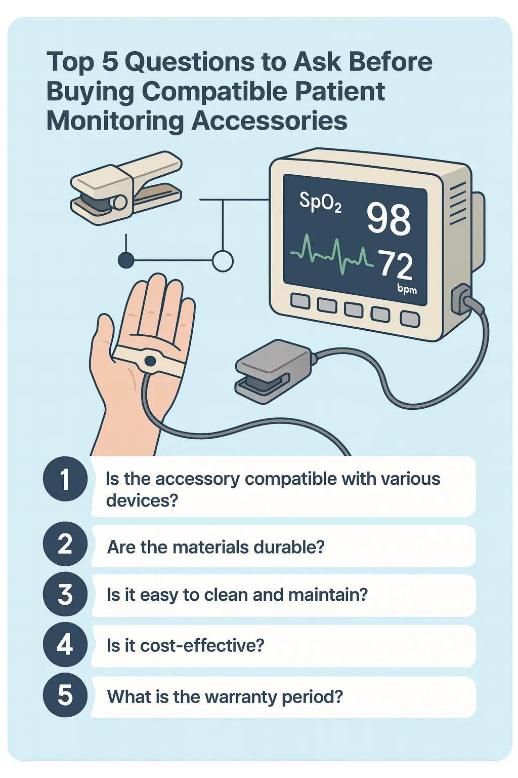 Top 5 Questions to Ask Before Buying Compatible Patient Monitoring Accessories