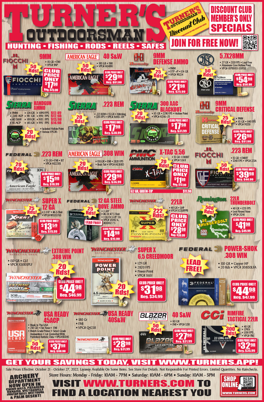 Turner's Discount Club Member Specials for October 21 October 27 2022