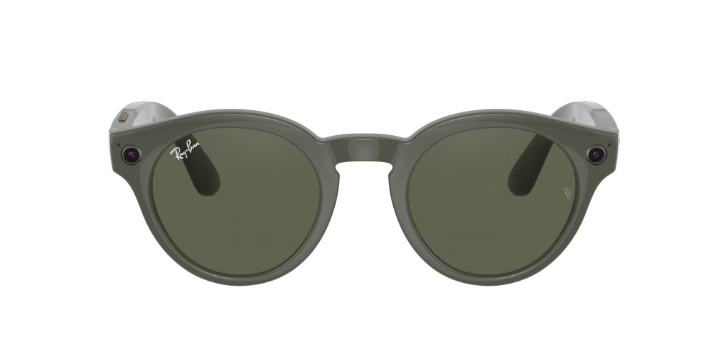 1 ray ban stories round shiny olive g15 green lenses 0rw4003 6563m3