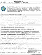 Application for the Federal Bail Out Program, 2008-2009